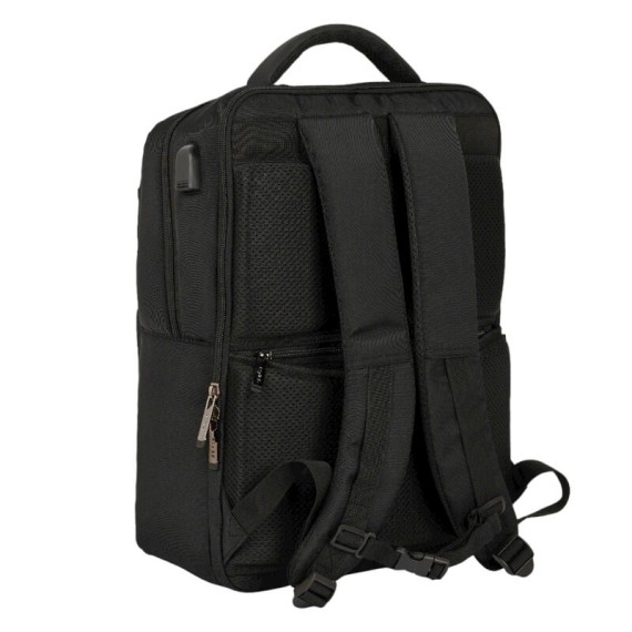 Mochila para Computador 15.6” USB c/ 2 Bolsos Frontais Safta BUSINESS Preta | Ref. 248.642200377