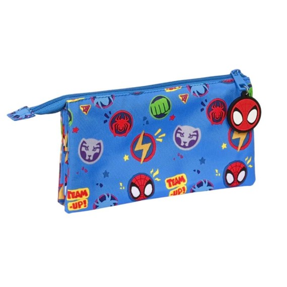 Estojo Escolar Triplo Spidey TEAM UP Azul | Ref. 248.842332744