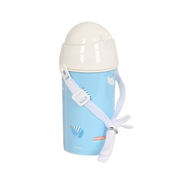 Garrafa 500ml Abertura Aut. c/ Palhinha Safta SHIP Azul | Ref. 248.342360899