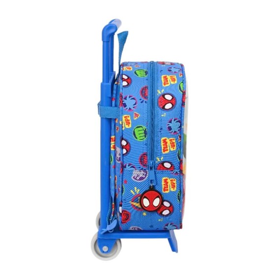 Mochila de Criança c/ Carro 27cm Spidey TEAM UP Azul | Ref. 248.642332280