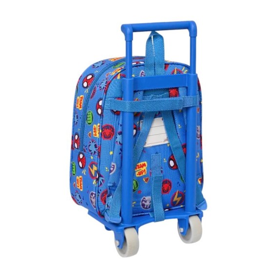 Mochila de Criança c/ Carro 27cm Spidey TEAM UP Azul | Ref. 248.642332280