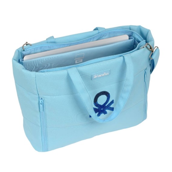 Saco de Ombro para Computador 14.1” Benetton SEQUINS Azul | Ref. 248.642315293