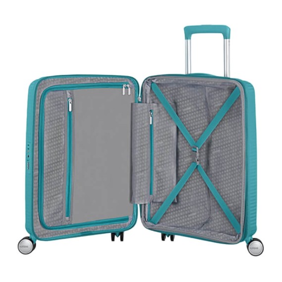 American Tourister Mala de Cabine / Trolley 55cm 4R Exp. SOUNDBOX Turquesa | Ref. 9232G00161