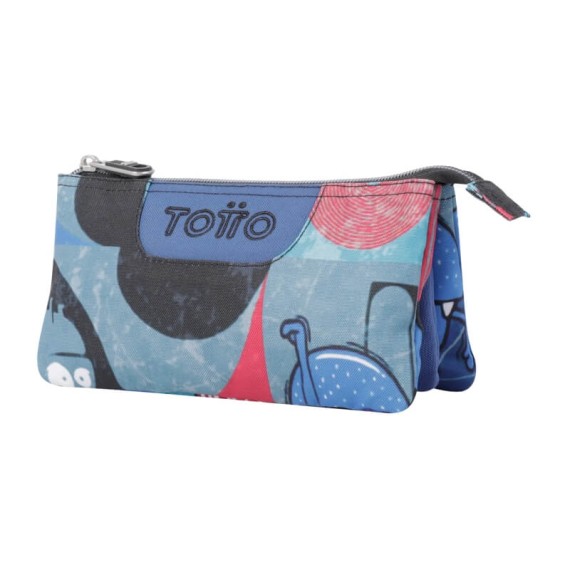 Estojo Escolar Triplo Tablero TOTTO 6JP Azul | Ref. Azul330.AC52ECO012Z6JP