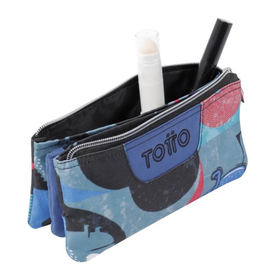 Estojo Escolar Triplo Tablero TOTTO 6JP Azul | Ref. Azul330.AC52ECO012Z6JP