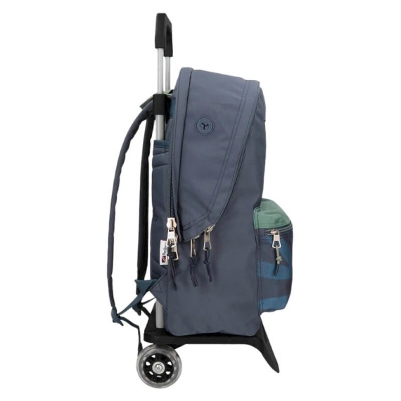 Mochila Adaptável 2C 44cm c/ Carro Pepe Jeans TOM Azul Escuro | Ref. 186.66524T1