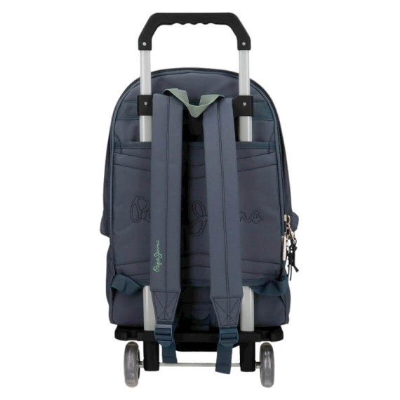Mochila Adaptável 2C 44cm c/ Carro Pepe Jeans TOM Azul Escuro | Ref. 186.66524T1