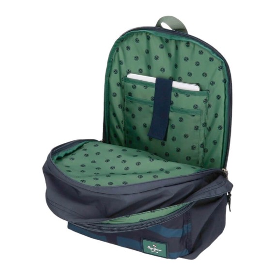 Mochila Adaptável 2C 44cm c/ Carro Pepe Jeans TOM Azul Escuro | Ref. 186.66524T1