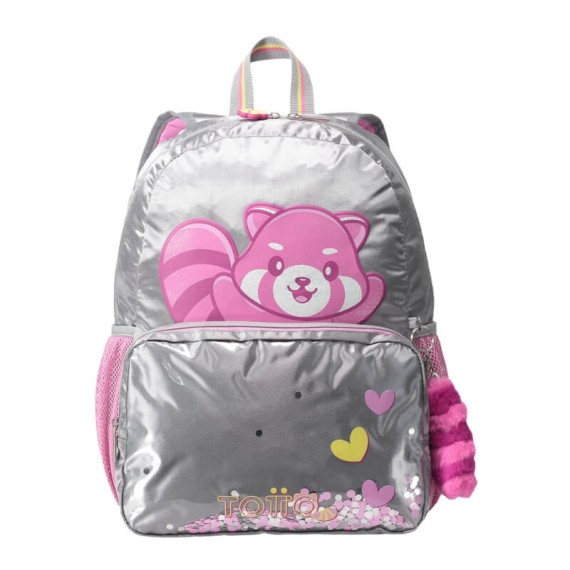 Mochila Escolar Média 40Cm Totto MINIMALIST Prateada | Ref. 330.MJ04MIM002G17M