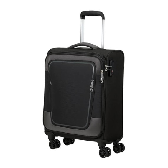 American Tourister Mala de Cabine / Trolley 55cm 4R Exp. PULSONIC Preto | Ref. 92MD600109