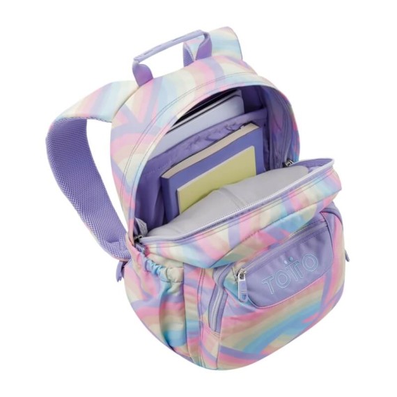 Mochila Escolar Arco-Íris 40Cm Gommas Totto 3QS Multicolor | Ref. 330.MA04ECO018J3QS