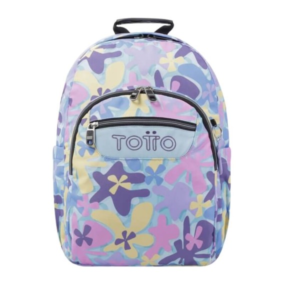 Mochila Escolar Flores Hawaianas 44Cm Acuarela Totto 6JS Multicolor | Ref. 330.MA04ECO00106JS
