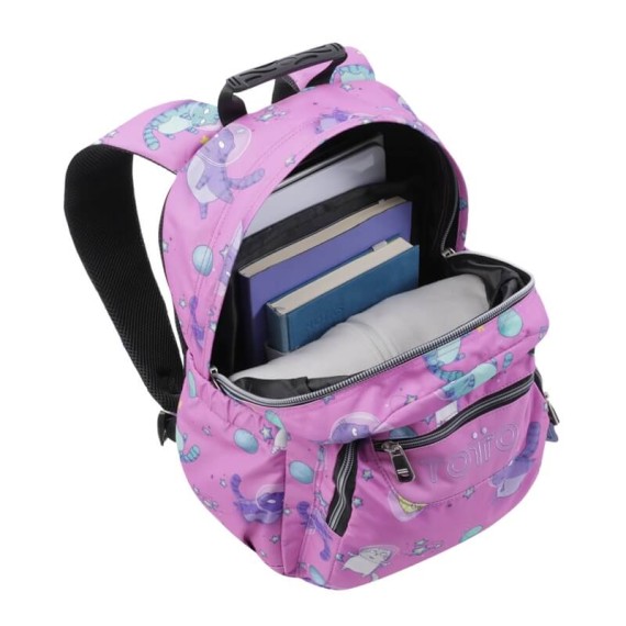 Mochila Escolar Gatos Astronautas 44Cm Acuareles TOTTO 9I9 Rosa | Ref. 330.MA04ECO00109I9