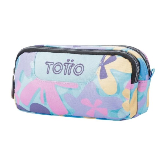 Estojo Escolar Duplo Flores Hawaianas Sobre Totto 6JS Multicolor | Ref. 330.AC52ECO003Z6JS