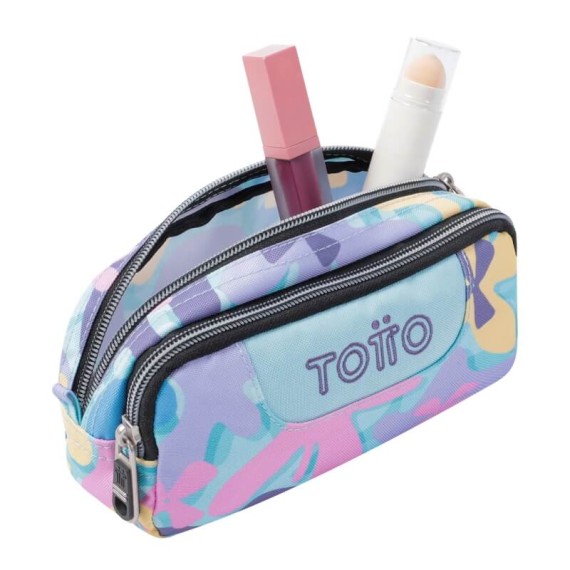 Estojo Escolar Duplo Flores Hawaianas Sobre Totto 6JS Multicolor | Ref. 330.AC52ECO003Z6JS