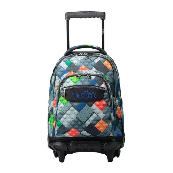 Mochila Escolar Compacta c/ Rodas Renglon Totto 4YP Multicolor | Ref. 330.MA03ECO003P4YP
