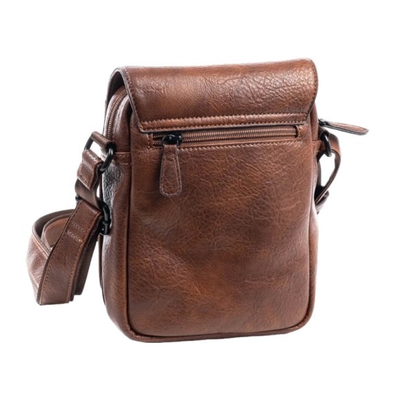Bolsa de Tiracolo Pequena c/ Pala MATTIES Rustic Castanha | Ref. 132.4010180