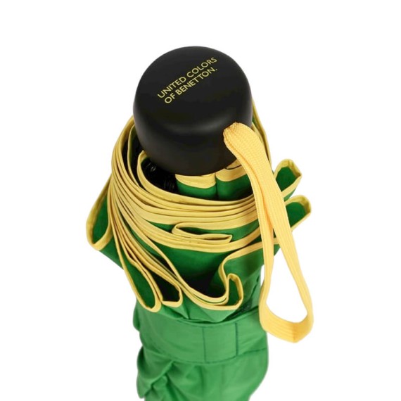 Guarda-Chuva Pequeno Manual Benetton LOVE Verde c/ Amarelo | Ref. 248.56204