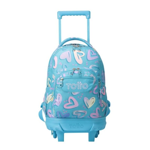 Mochila Escolar Compacta c/ Rodas Resma Totto 6JT Turquesa | Ref. 330.MA03ECO005V6JT