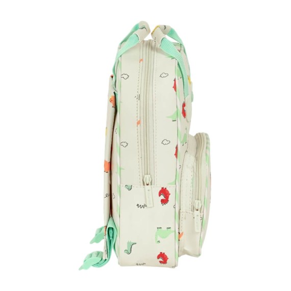 Mochila Pré-Escolar 28cm c/ Pegas Safta DINOSSAUROS Bege | Ref. 248.642392765 Mochila Pré-Escolar 28cm c/ Pegas Safta DINOSSAUROS Bege | Ref. 248.642392765