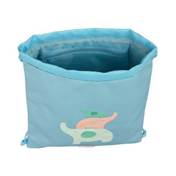 Mochila Saco Infantil Safta ELEFANTES Azul | Ref. 248.642390855 Mochila Saco Infantil Safta ELEFANTES Azul | Ref. 248.642390855