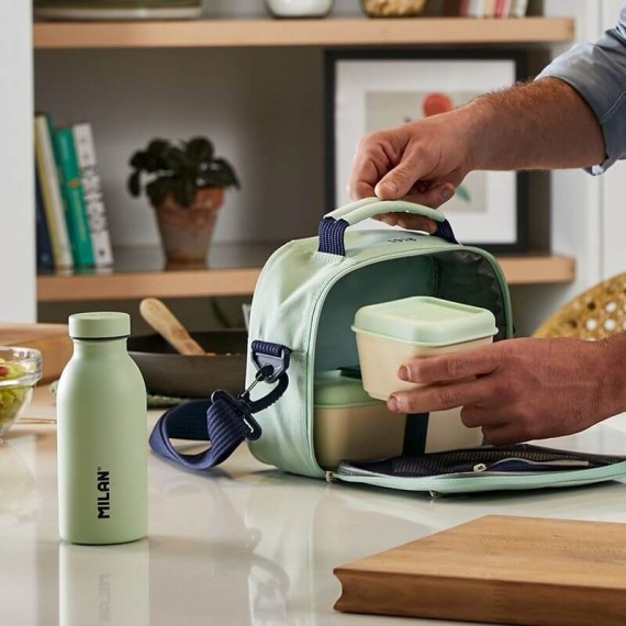 Lancheira Térmica com Recipientes Cap. 3.5L Milan S.1918 Verde | Ref. 342.08806SNCGR