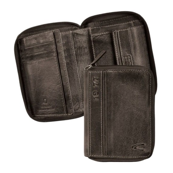 Camel Active Carteira Porta-Notas Vertical com Porta-Moedas MELBOURNE Preta | Ref. 9124770560