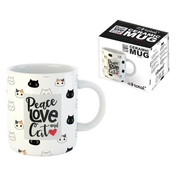 Caneca de Porcelana 295ml iTotal CAT Branca | Ref. 343.XL1890