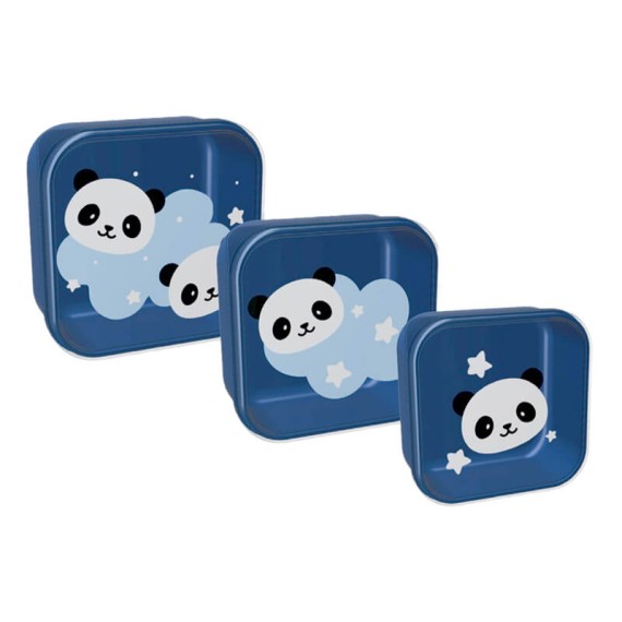 Conjunto de Caixas de Lanche I-Drink PANDA Azul | Ref. 343.ID2213