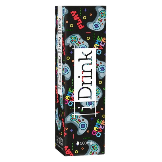 Garrafa Térmica 500ml I-Drink LETS PLAY Preta | Ref. 343.ID0439
