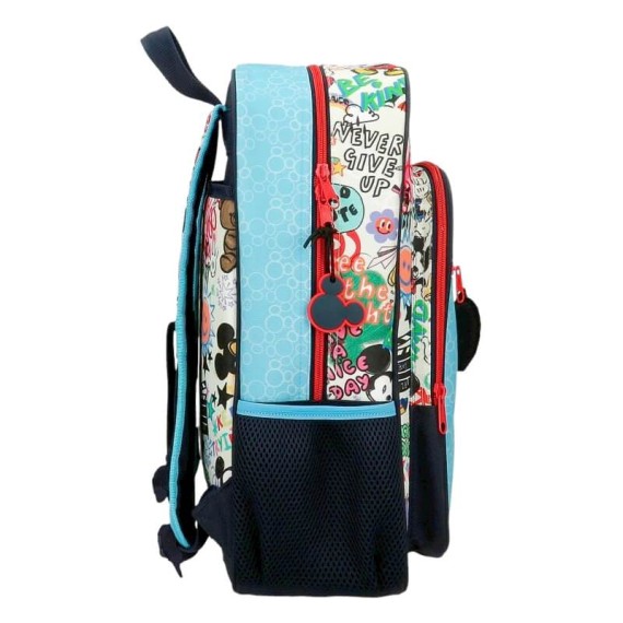 Mochila Escolar Júnior Adap. 38cm Mickey BE COOL Azul | Ref. 186.27823D1