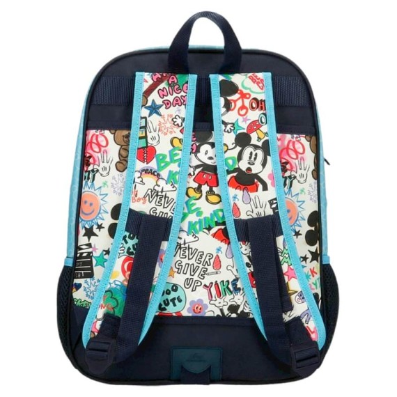 Mochila Escolar Júnior Adap. 38cm Mickey BE COOL Azul | Ref. 186.27823D1