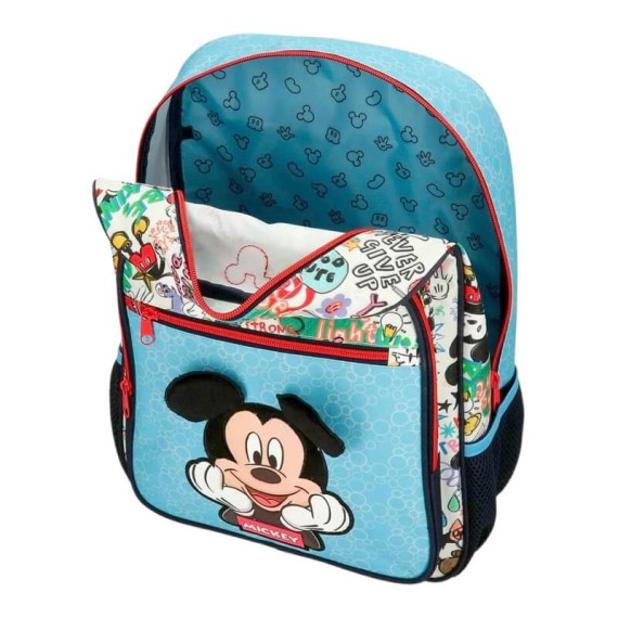 Mochila Escolar Júnior Adap. 38cm Mickey BE COOL Azul | Ref. 186.27823D1