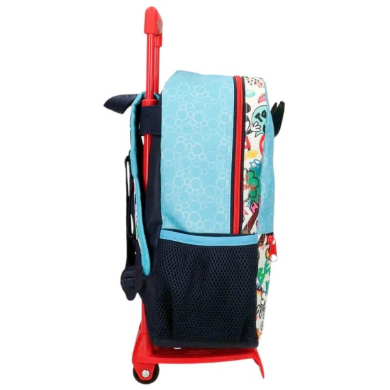 Mochila Pré-Escolar Adap. 32cm c/ Carro Mickey BE COOL Azul | Ref. 186.27822T1