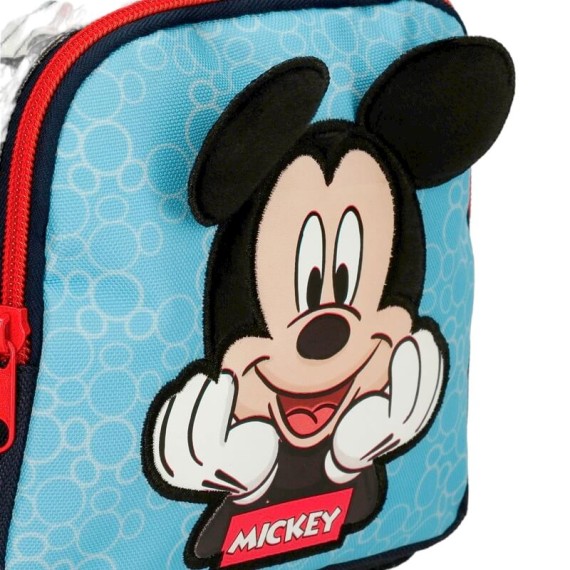 Mochila Pré-Escolar Adap. 32cm c/ Carro Mickey BE COOL Azul | Ref. 186.27822T1