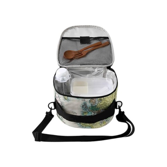 Saco de Almoço Térmico c/ Alça de Ombro I-Drink OLD MAP Multicolor | Ref. 343.ID6059