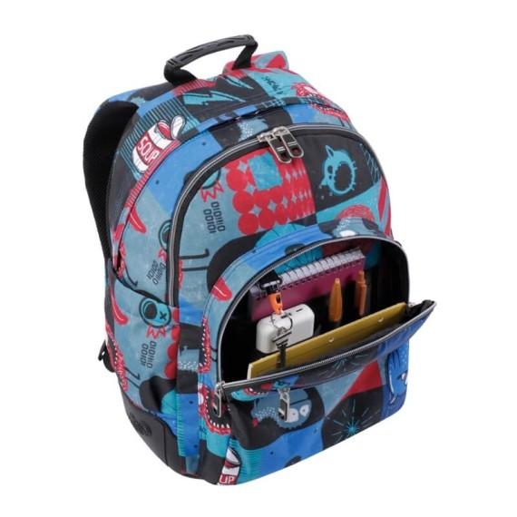 Mochila Escolar 44Cm Crayoles TOTTO 6JP Azul | Ref. 330.MA04ECO029N6JP