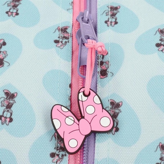 Mochila Escolar Adap. 38cm c/ Carro Minnie MY HAPPY PLACE Azul/Rosa | Ref. 186.27923T1