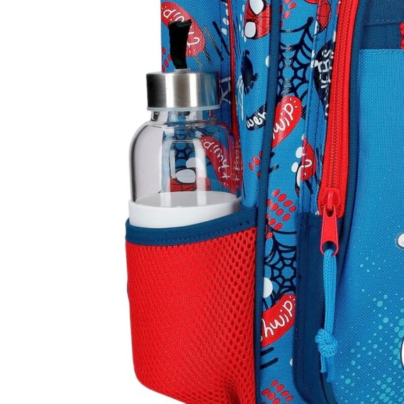 Mochila Escolar Adap. 38cm c/ Carro Spidey GO WEBS GO Azul | Ref. 186.28223T1