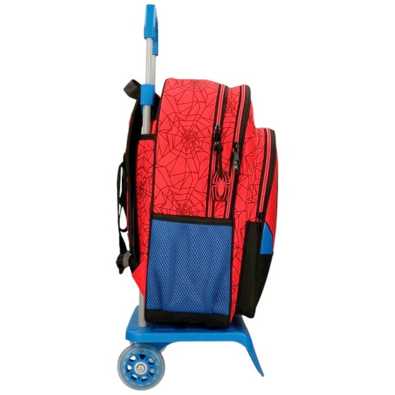 Mochila Escolar Adaptável 40cm 2C c/ Carro Spiderman PROTECTOR Vermelha | Ref. 186.28324T1