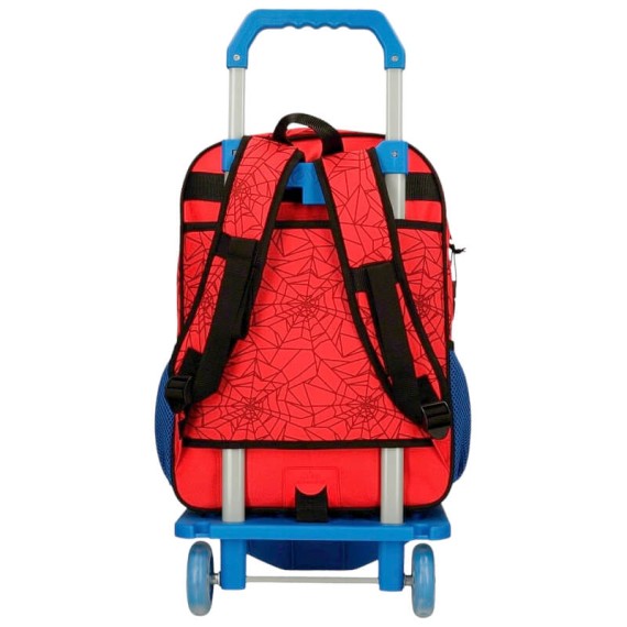 Mochila Escolar Adaptável 40cm 2C c/ Carro Spiderman PROTECTOR Vermelha | Ref. 186.28324T1