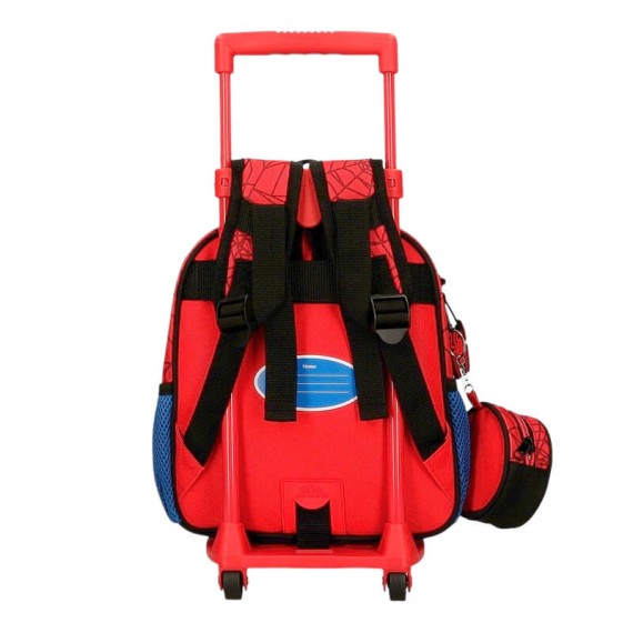 Mochila Pré-Escolar Adap. 25cm c/ Carro Spiderman PROTECTOR Vermelha | Ref. 186.28320T1
