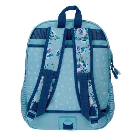 Mochila Escolar Júnior Adap. 38cm Movom WILD FLOWERS Azul | Ref. 186.27522D1