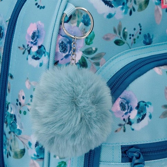 Mochila Escolar Júnior Adap. 38cm Movom WILD FLOWERS Azul | Ref. 186.27522D1