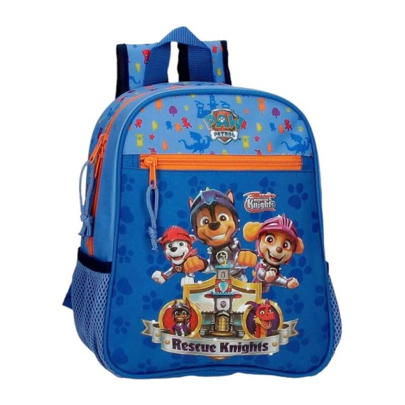 Mochila Pré-Escolar Adap. 28cm Paw Patrol RESCUE KNIGHTS Azul | Ref. 186.49421D1
