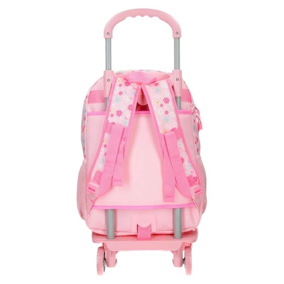 Mochila Escolar Adap. 40cm c/ Carro Roll Road COFFEE SHOP Rosa | Ref. 186.48422T1