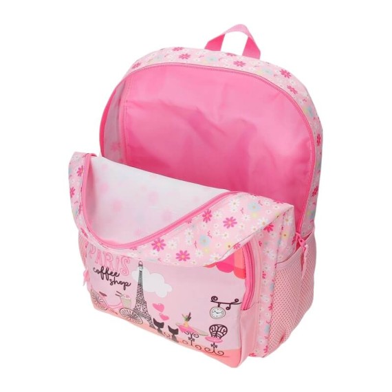 Mochila Escolar Adap. 40cm c/ Carro Roll Road COFFEE SHOP Rosa | Ref. 186.48422T1
