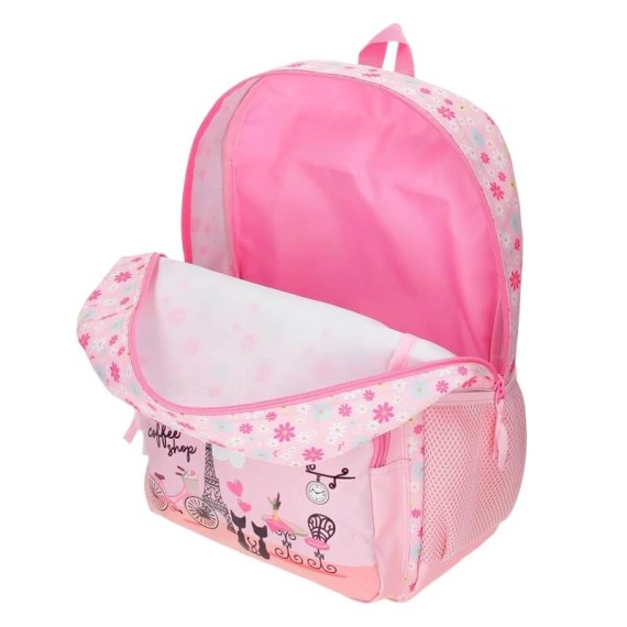 Mochila Escolar Adap. 42cm Roll Road COFFEE SHOP Rosa | Ref. 186.48424D1