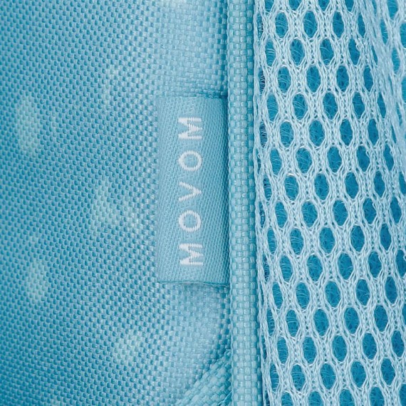 Mochila Escolar Adap. 46cm 2C c/ Carro Movom WILD FLOWERS Azul | Ref. 186.27526T1