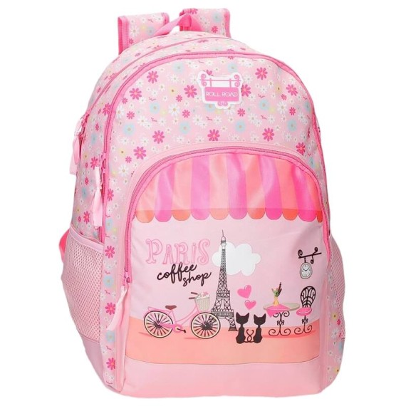 Mochila Escolar Adap. 46cm 2C Roll Road COFFEE SHOP Rosa | Ref. 186.48426D1